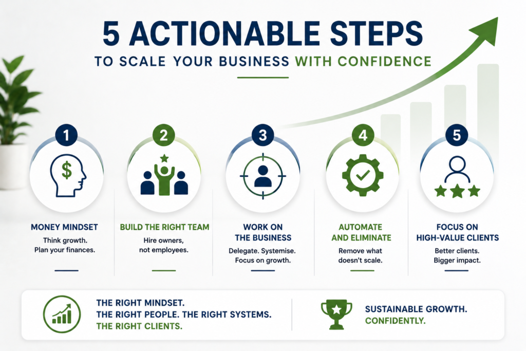 You’ve built momentum. Revenue is steady. The team is humming. Now comes the hard part — scaling. Here are 5 practical steps that separate real growth from chaos …. Read More ….