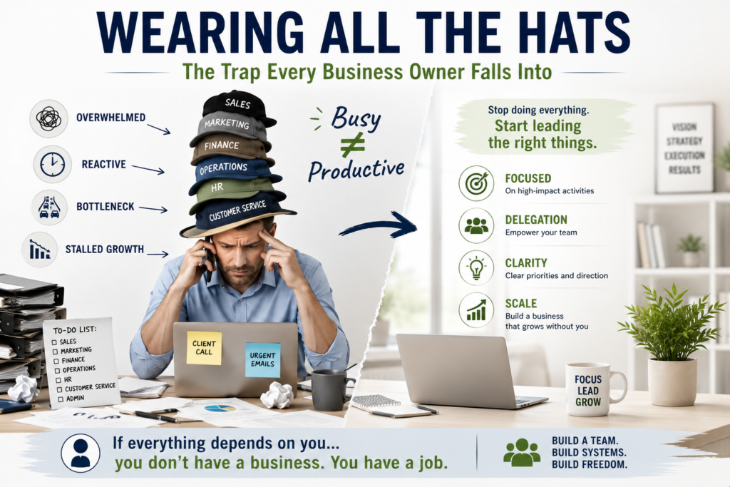 Most founders start out doing everything — strategy, sales, operations, finance, HR. It works… until it doesn’t. At some point, you hit the wall — too many hats, not enough time. That’s the E-Myth trap. …. Read More …