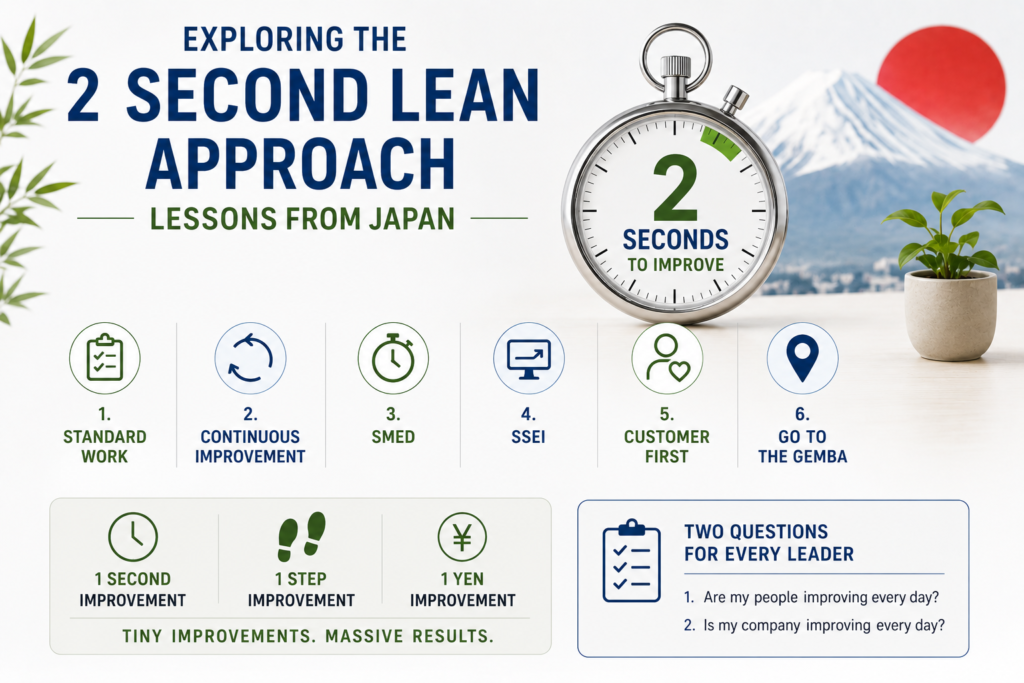 During a recent study tour in Japan, I saw firsthand what makes the 2 Second Lean philosophy so powerful. It’s not about tools. It’s about mindset. Tiny daily improvements — seconds shaved, steps saved — compound into extraordinary results. Here are 5 lessons every leader can apply …. Read More …