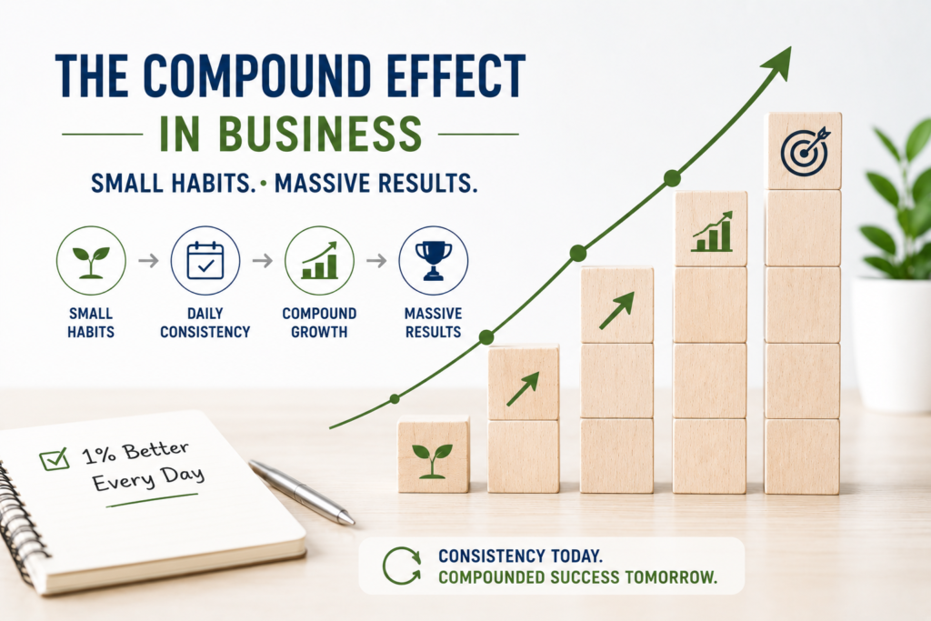 The biggest gains in business don’t come from breakthroughs. They come from consistency. That’s the power of the Compound Effect — small, consistent actions that build massive results over time. Here’s how it shows up in business …. Read More …
