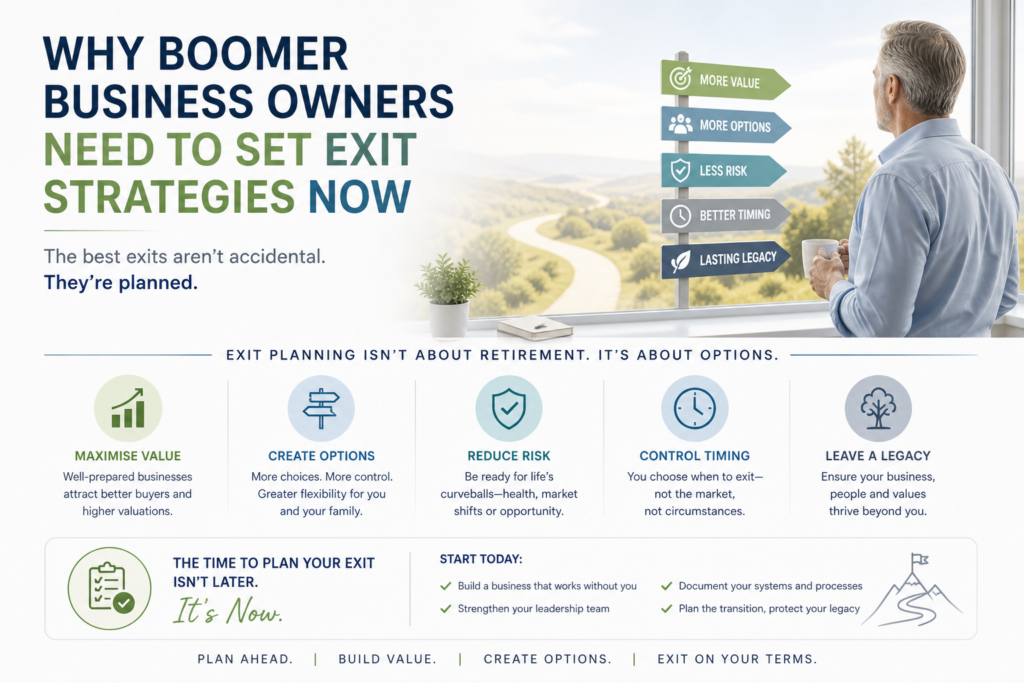 There is a quiet but very real risk building across thousands of privately owned businesses. Not because they are failing. But because they are unprepared to exit. Many baby boomer business owners fully intend to sell their businesses in the next three to five years …. Read More ….